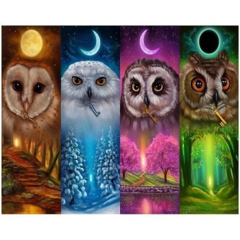 Owls | 5D Diamond Painting | Square Diamond
