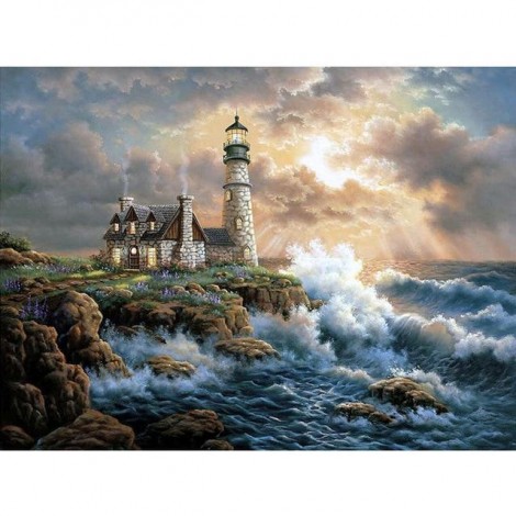Oregon Lighthouses Beam of Hope | 5D Diamond Painting | Round Diamond