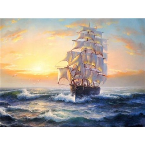 Sailboat | 5D Diamond Painting | Square Diamond