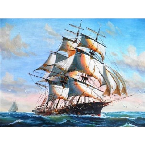 Sailboat | 5D Diamond Painting | Square Diamond