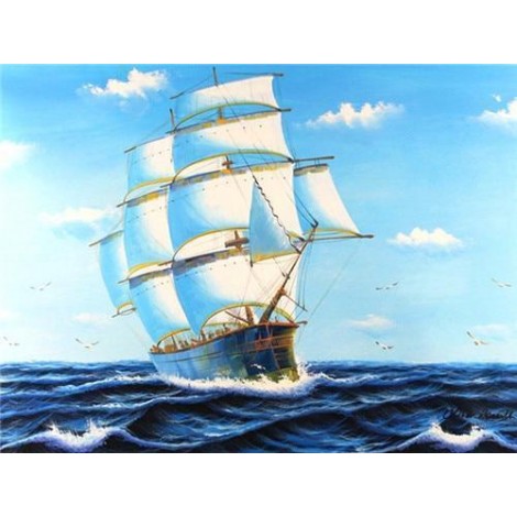 Sailboat | 5D Diamond Painting | Square Diamond