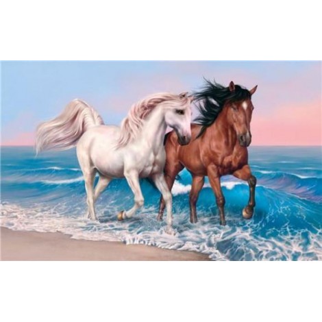 Running Horses | 5D Diamond Painting | Square Diamond