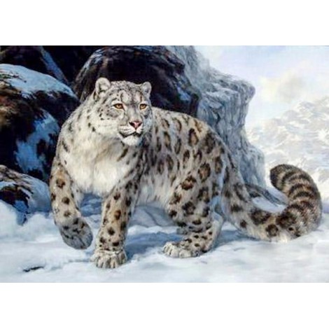 Snow Leopard | 5D Diamond Painting | Square Diamond