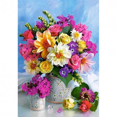 Flowers | 5D Diamond Painting | Round Diamond