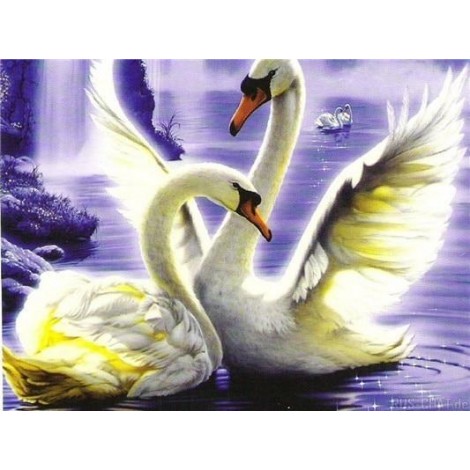 Swan | 5D Diamond Painting | Round Diamond