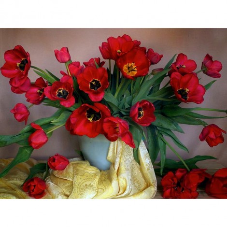 Flowers | 5D Diamond Painting | Round Diamond