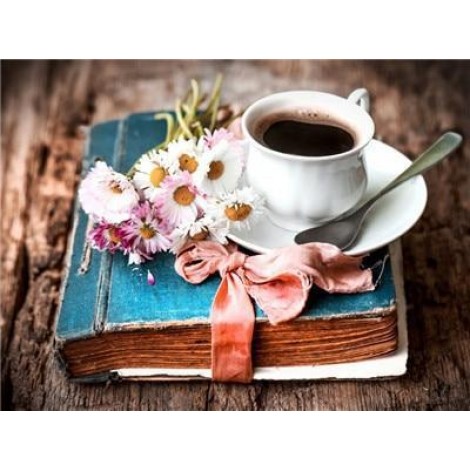 Flowers & Coffee | 5D Diamond Painting | Square Diamond
