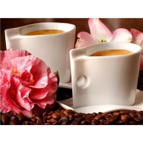 Flowers & Coffee | 5D Diamond Painting | Square Diamond