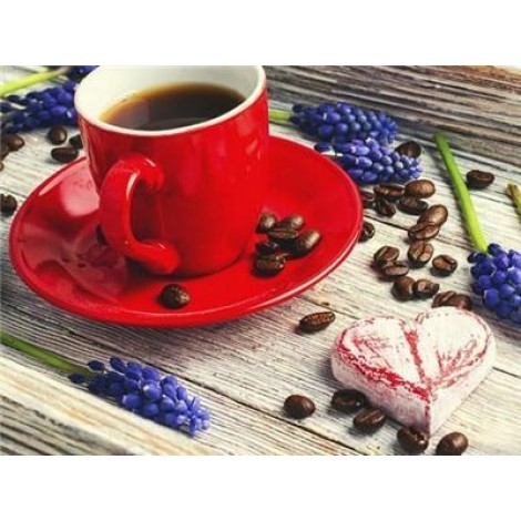 Flowers & Coffee | 5D Diamond Painting | Square Diamond