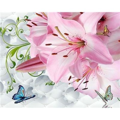 Flowers & Butterflies | 5D Diamond Painting | Square Diamond
