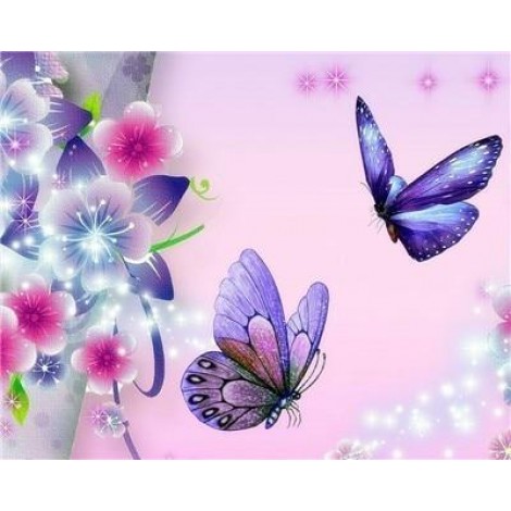 Flowers & Butterflies | 5D Diamond Painting | Square Diamond