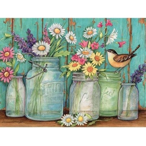 Flower & Birds | 5D Diamond Painting | Square Diamond