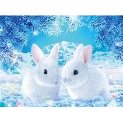 Winter Rabbit | 5D Diamond Painting | Square Diamond