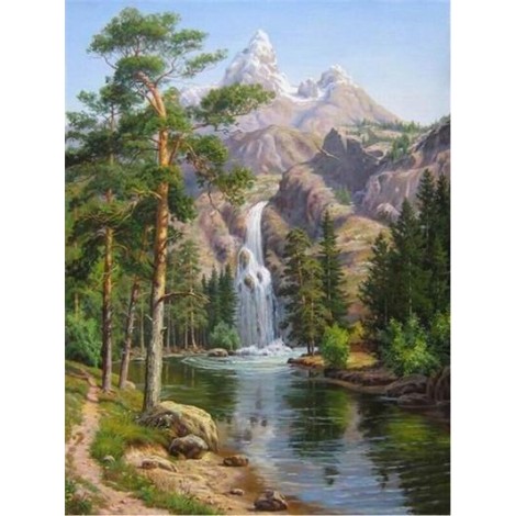 Waterfall | 5D Diamond Painting | Square Diamond