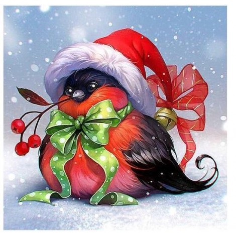 Christmas Bird | 5D Diamond Painting | Square Diamond