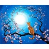 Cats in the moonlight | 5D Diamond Painting | Round Diamond