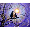 Cats in the moonlight | 5D Diamond Painting | Round Diamond
