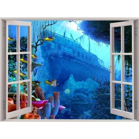 Beautiful scenery outside the window | Landscape | 5D Diamond Painting | Square Diamond