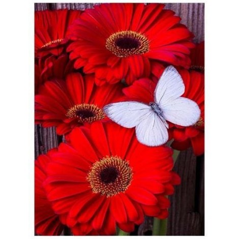 Butterflies & Flowers | 5D Diamond Painting | Square Diamond