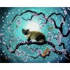 Cats in the moonlight | 5D Diamond Painting | Round Diamond