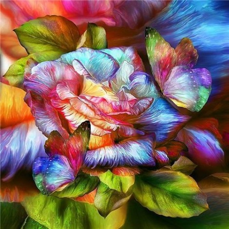 Butterflies & Flowers | 5D Diamond Painting | Square Diamond