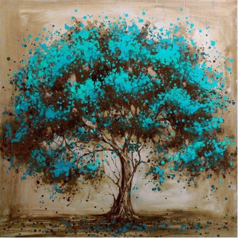 Blue Tree | 5D Diamond Painting | Square/Round Drill
