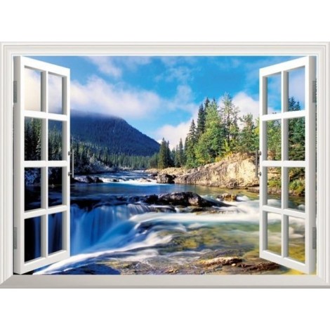 Beautiful scenery outside the window | Landscape | 5D Diamond Painting | Square Diamond