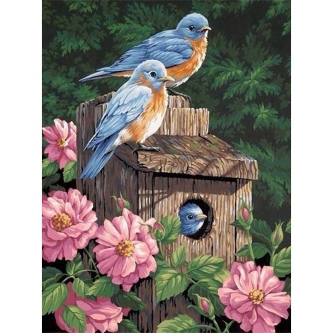 Birds & Flowers | 5D Diamond Painting | Square/Round Diamond