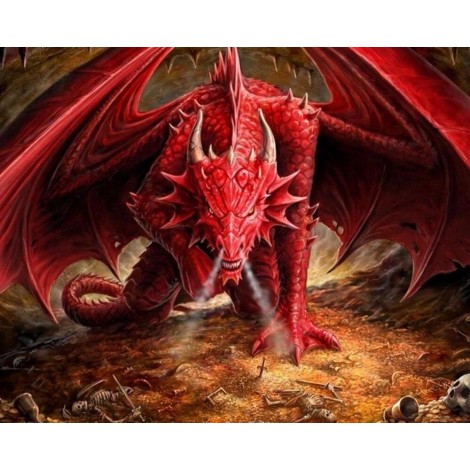 Red Dragon | 5D Diamond Painting | Round Diamond