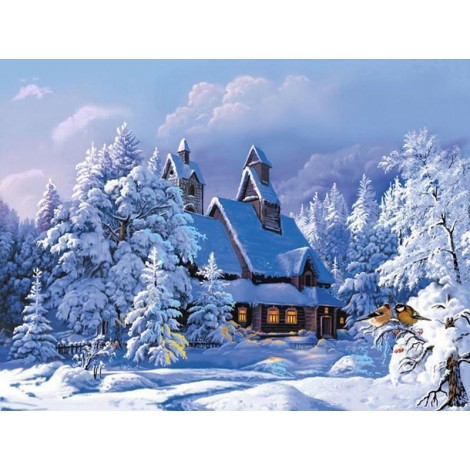 Cabin White Diamond Painting Kit