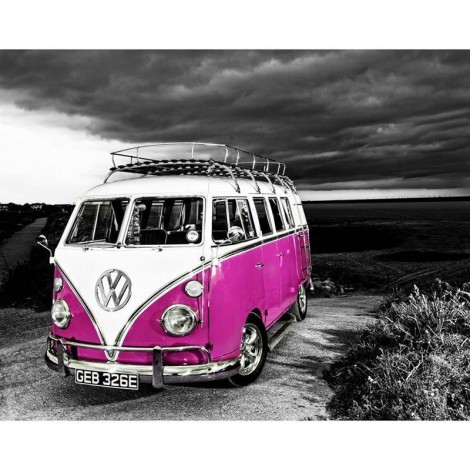 Pink Car Diamond Painting Kit