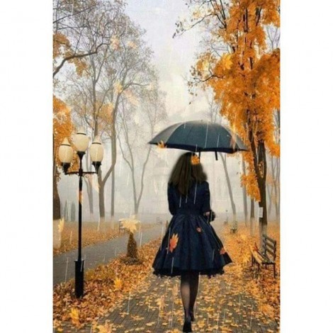 Rainy Pedestrian Diamond Painting Kit