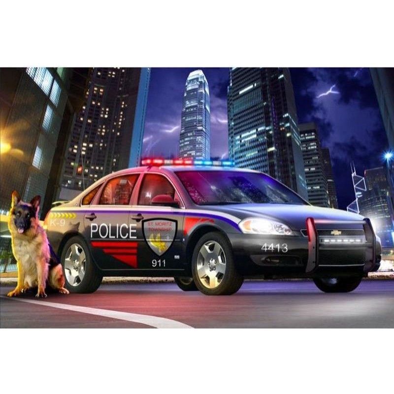 Police Car And Dog D...