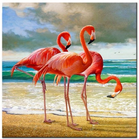 Flamingos Seaside Diamond Painting Kit